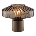Brilliant - Lampa stołowa LYN 1xE27/20W/230V brązowa/przydymiona