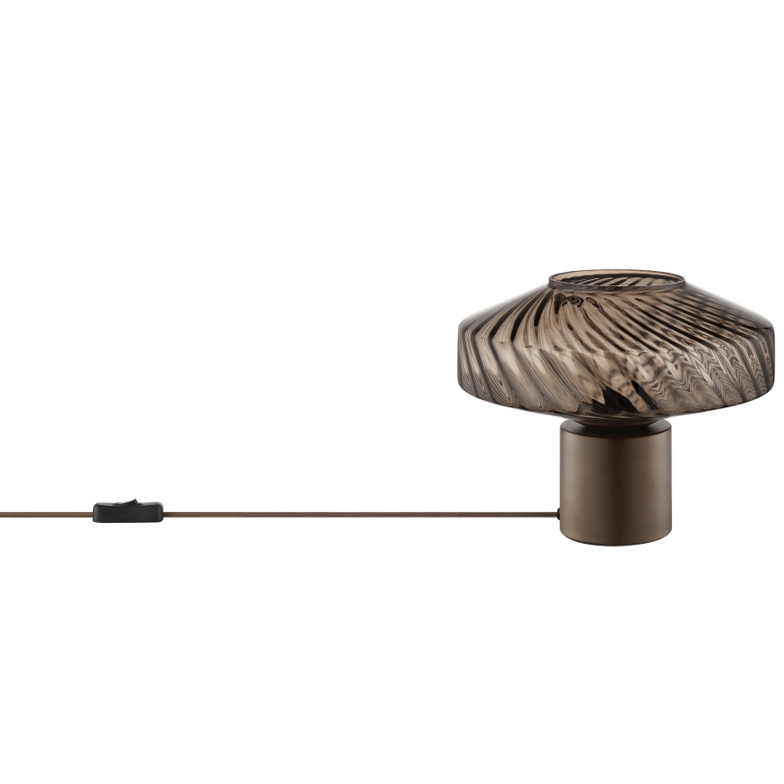 Brilliant - Lampa stołowa LYN 1xE27/20W/230V brązowa/przydymiona