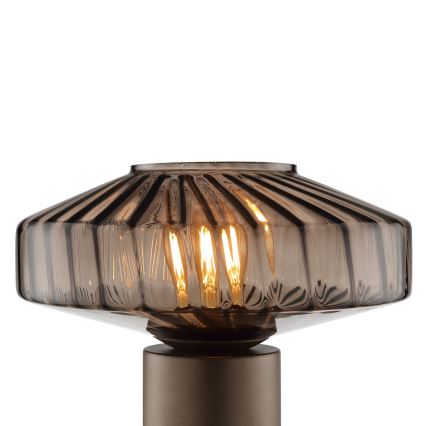 Brilliant - Lampa stołowa LYN 1xE27/20W/230V brązowa/przydymiona