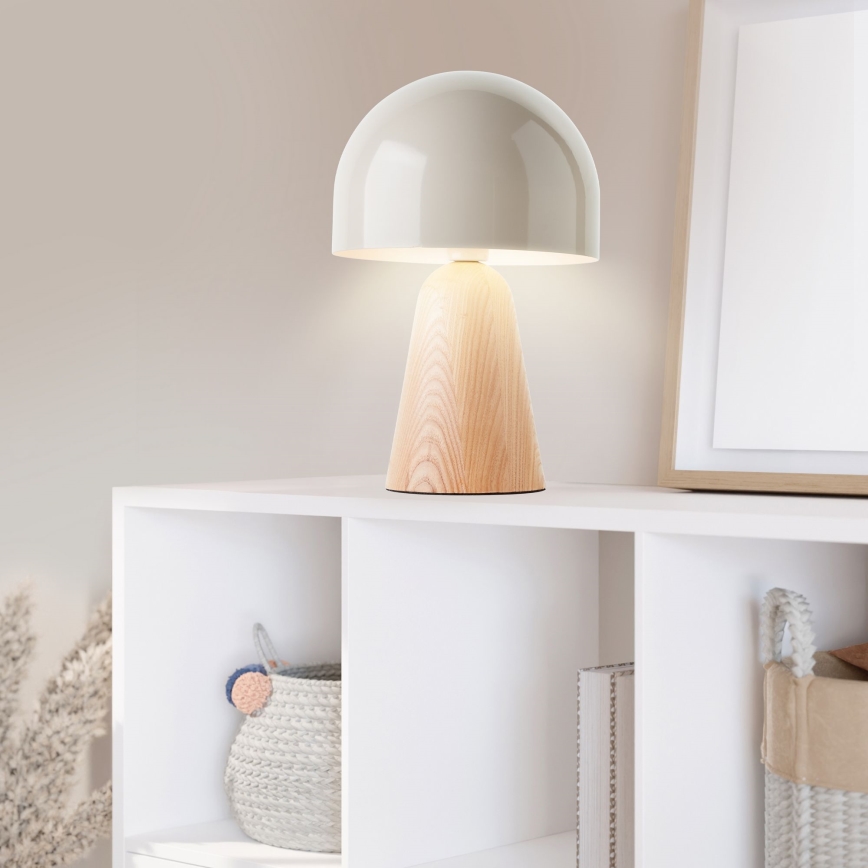 Brilliant - Lampa stołowa NALAM 1xE14/40W/230V beżowy/jesion - FSC certyfikowano
