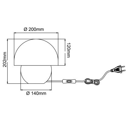 Brilliant - Lampa stołowa NALAM 1xE14/40W/230V szary/jesion - FSC certyfikowano