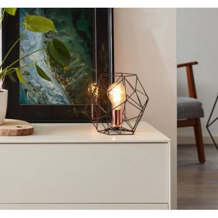 Brilliant - Lampa stołowa SYNERGY 1xE27/60W/230V czarny/miedź