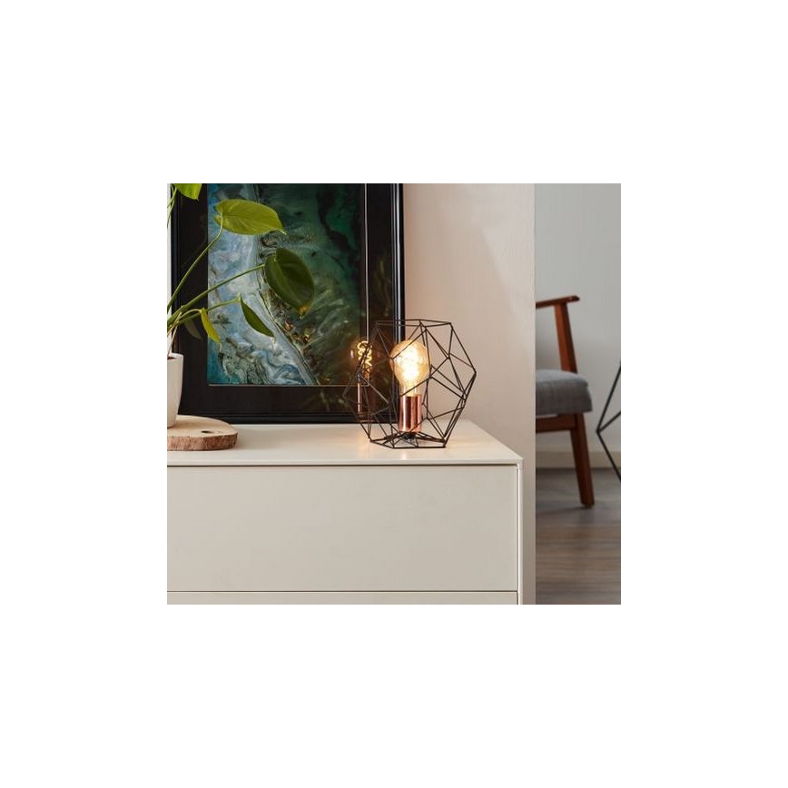 Brilliant - Lampa stołowa SYNERGY 1xE27/60W/230V czarny/miedź