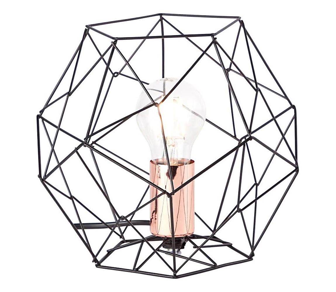 Brilliant - Lampa stołowa SYNERGY 1xE27/60W/230V czarny/miedź