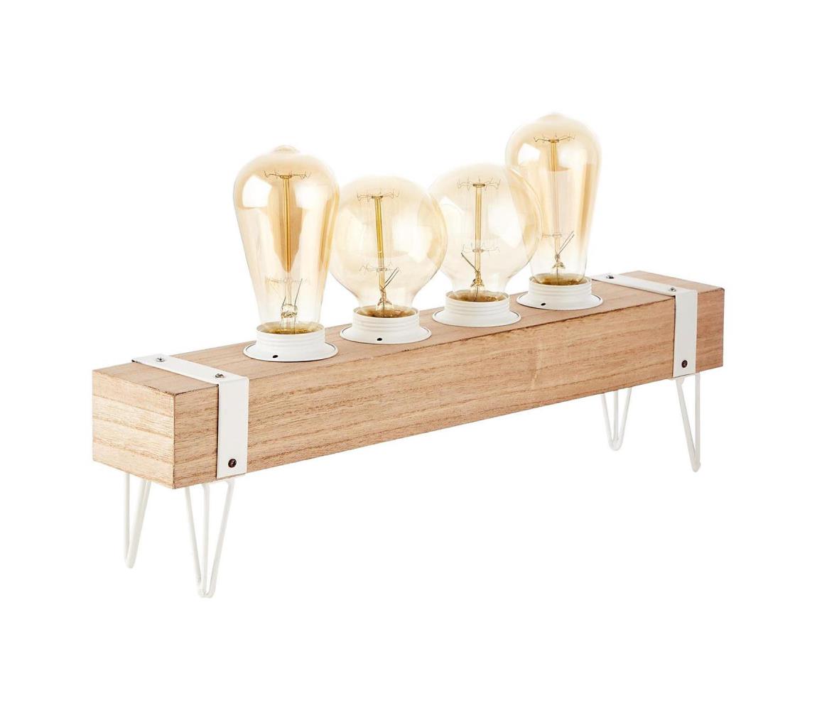 Brilliant - Lampa stołowa WHITEWOOD 4xE27/60W/230V
