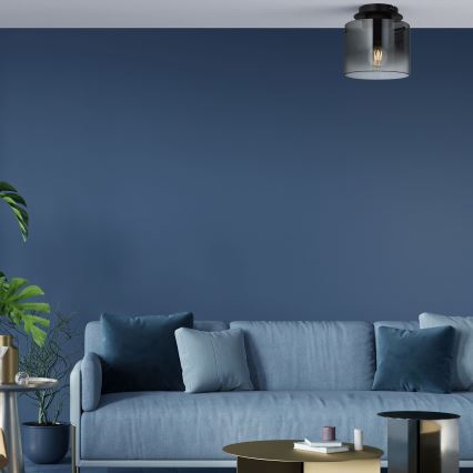 Brilliant - Lampa sufitowa BETH 1xE27/60W/230V śr. 20 cm czarna/przydymiona