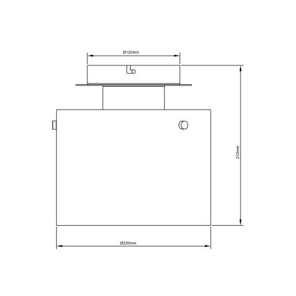 Brilliant - Lampa sufitowa BETH 1xE27/60W/230V śr. 20 cm czarna/przydymiona