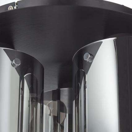 Brilliant - Lampa sufitowa BETH 3xE27/60W/230V śr. 37 cm czarna/przydymiona