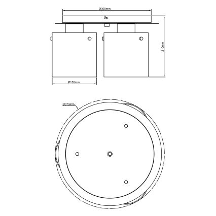Brilliant - Lampa sufitowa BETH 3xE27/60W/230V śr. 37 cm czarna/przydymiona