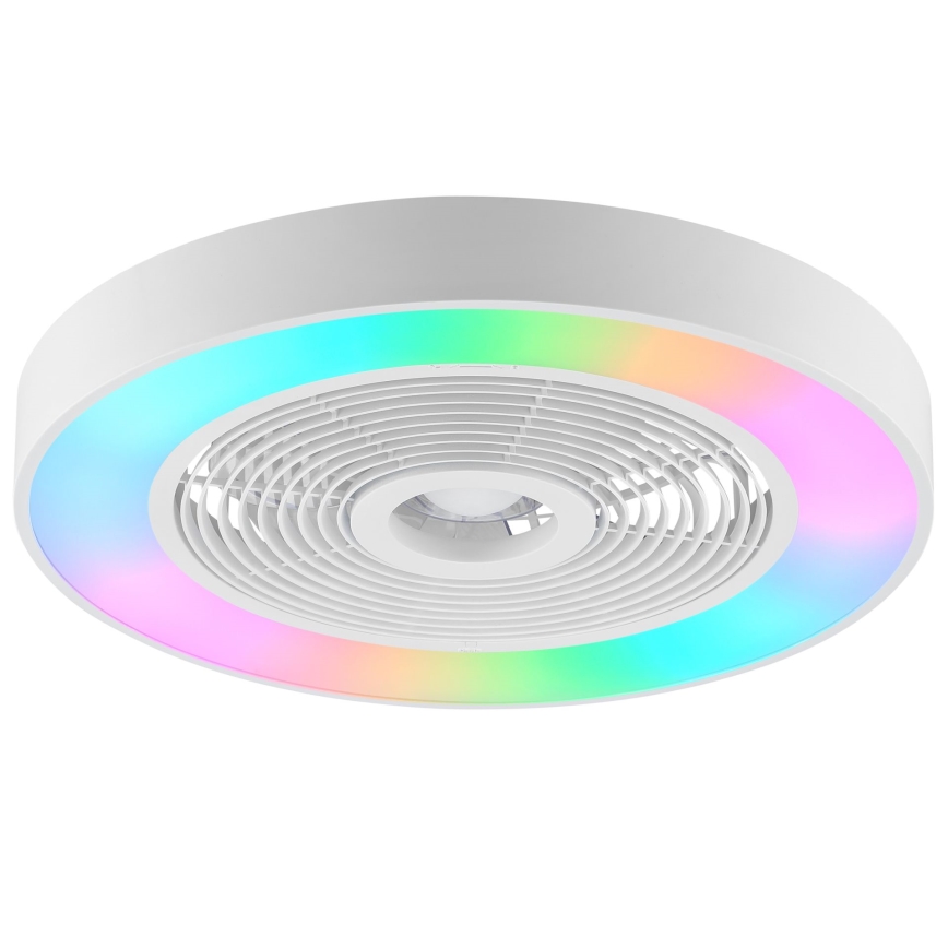 Brilliant - LED RGBW ściemnialna oprawa sufitowa z wentylatorem CATANIA LED/37W/230V 2700-6500K śr. 48,6 cm biała + pilot