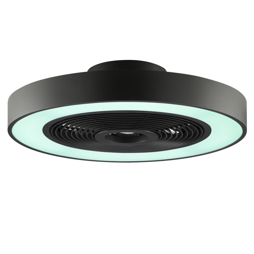 Brilliant - ściemnialna lampa sufitowa LED RGBW z wentylatorem CATANIA LED/37W/230V 2700-6500K śr. 48,6 cm czarna + zdalne sterowanie