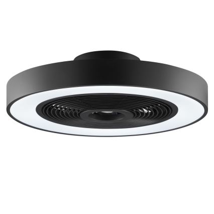 Brilliant - ściemnialna lampa sufitowa LED RGBW z wentylatorem CATANIA LED/37W/230V 2700-6500K śr. 48,6 cm czarna + zdalne sterowanie