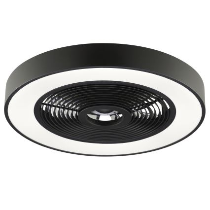 Brilliant - ściemnialna lampa sufitowa LED RGBW z wentylatorem CATANIA LED/37W/230V 2700-6500K śr. 48,6 cm czarna + zdalne sterowanie