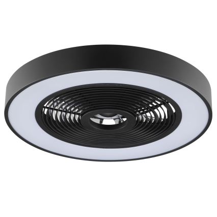 Brilliant - ściemnialna lampa sufitowa LED RGBW z wentylatorem CATANIA LED/37W/230V 2700-6500K śr. 48,6 cm czarna + zdalne sterowanie