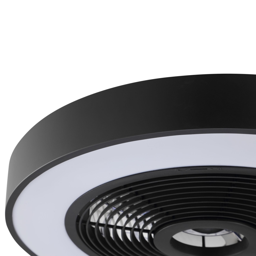 Brilliant - ściemnialna lampa sufitowa LED RGBW z wentylatorem CATANIA LED/37W/230V 2700-6500K śr. 48,6 cm czarna + zdalne sterowanie
