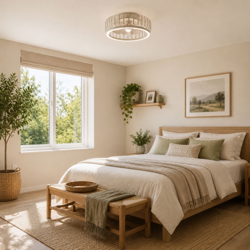 Brilliant - LED ściemnialna oprawa sufitowa z wentylatorem CAPO LED/36W/230V 2700-6500K śr. 48 cm beżowa + pilot zdalnego sterowania