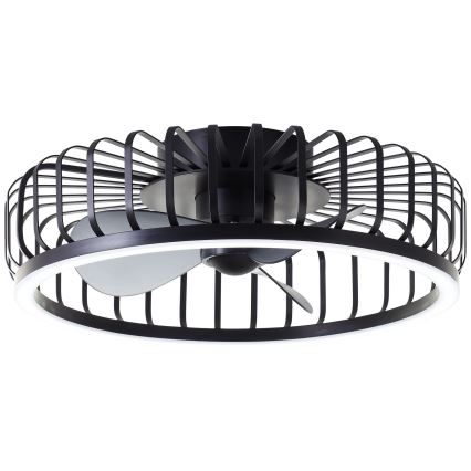 Brilliant - LED Ściemnialna lampa sufitowa z wentylatorem CAPO LED/36W/230V 2700-6500K śr. 48 cm czarna + pilot zdalnego sterowania