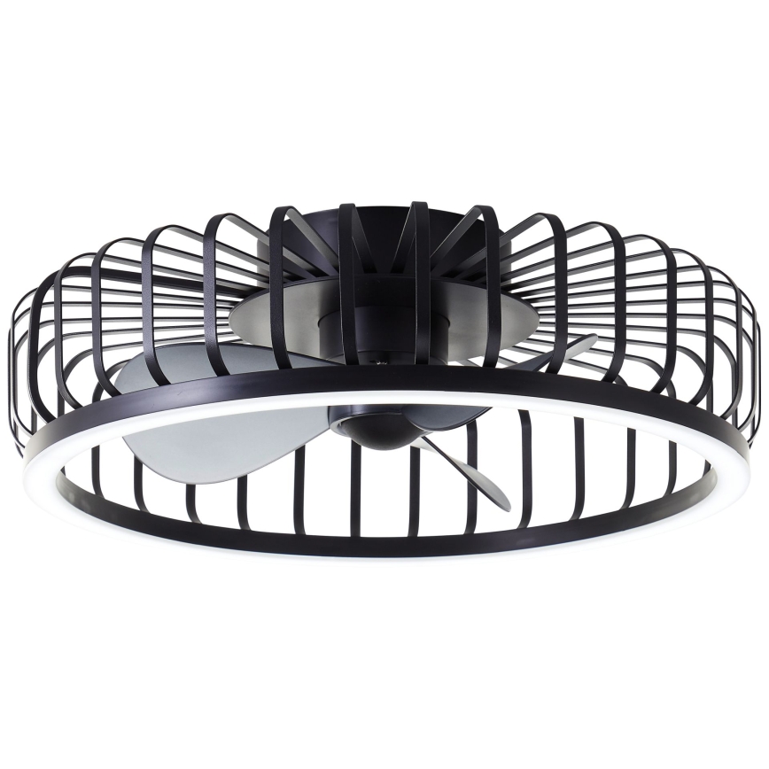Brilliant - LED Ściemnialna lampa sufitowa z wentylatorem CAPO LED/36W/230V 2700-6500K śr. 48 cm czarna + pilot zdalnego sterowania