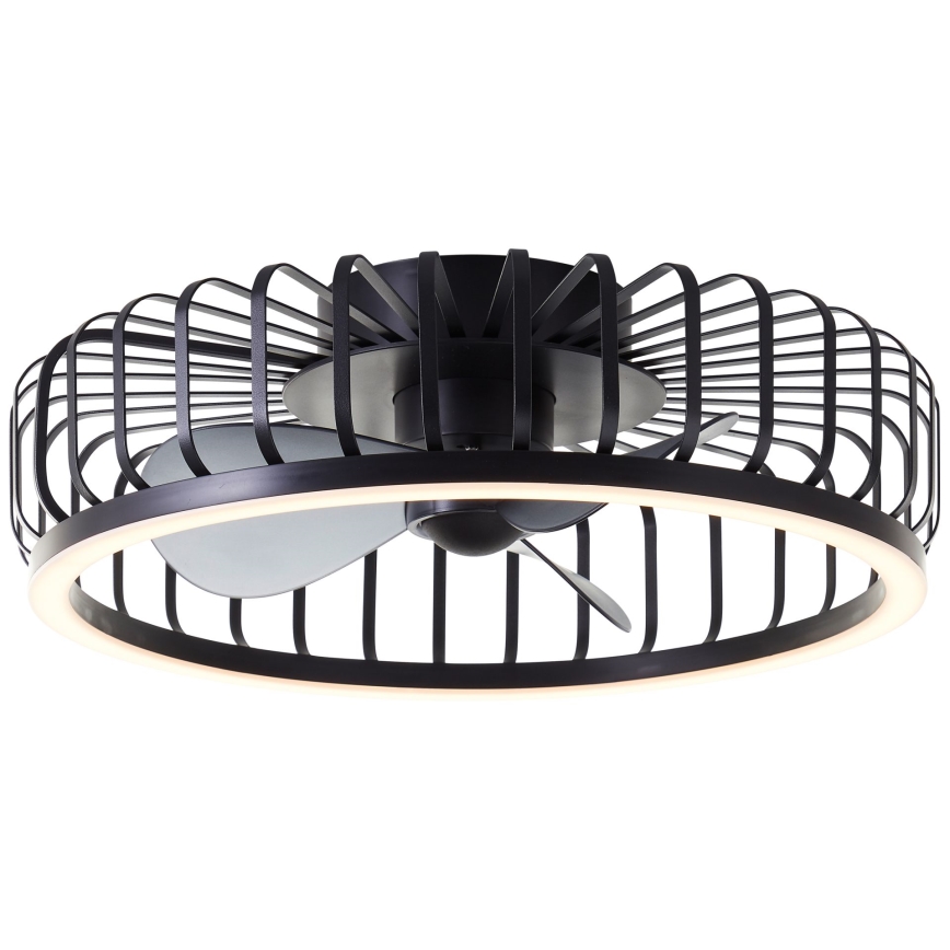 Brilliant - LED Ściemnialna lampa sufitowa z wentylatorem CAPO LED/36W/230V 2700-6500K śr. 48 cm czarna + pilot zdalnego sterowania