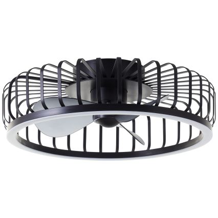 Brilliant - LED Ściemnialna lampa sufitowa z wentylatorem CAPO LED/36W/230V 2700-6500K śr. 48 cm czarna + pilot zdalnego sterowania