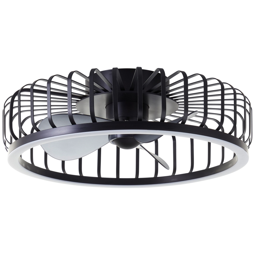 Brilliant - LED Ściemnialna lampa sufitowa z wentylatorem CAPO LED/36W/230V 2700-6500K śr. 48 cm czarna + pilot zdalnego sterowania