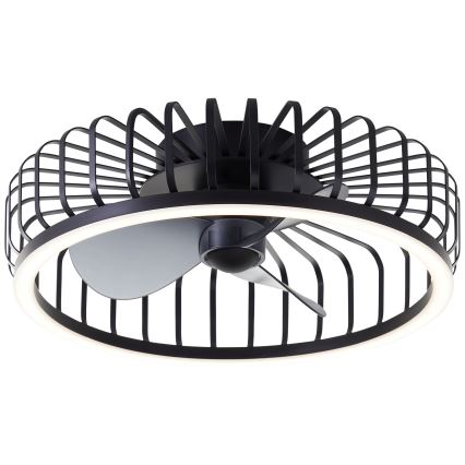 Brilliant - LED Ściemnialna lampa sufitowa z wentylatorem CAPO LED/36W/230V 2700-6500K śr. 48 cm czarna + pilot zdalnego sterowania