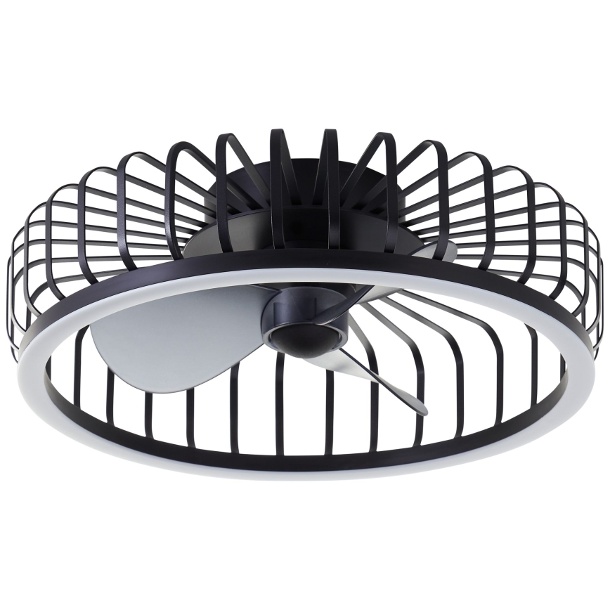 Brilliant - LED Ściemnialna lampa sufitowa z wentylatorem CAPO LED/36W/230V 2700-6500K śr. 48 cm czarna + pilot zdalnego sterowania