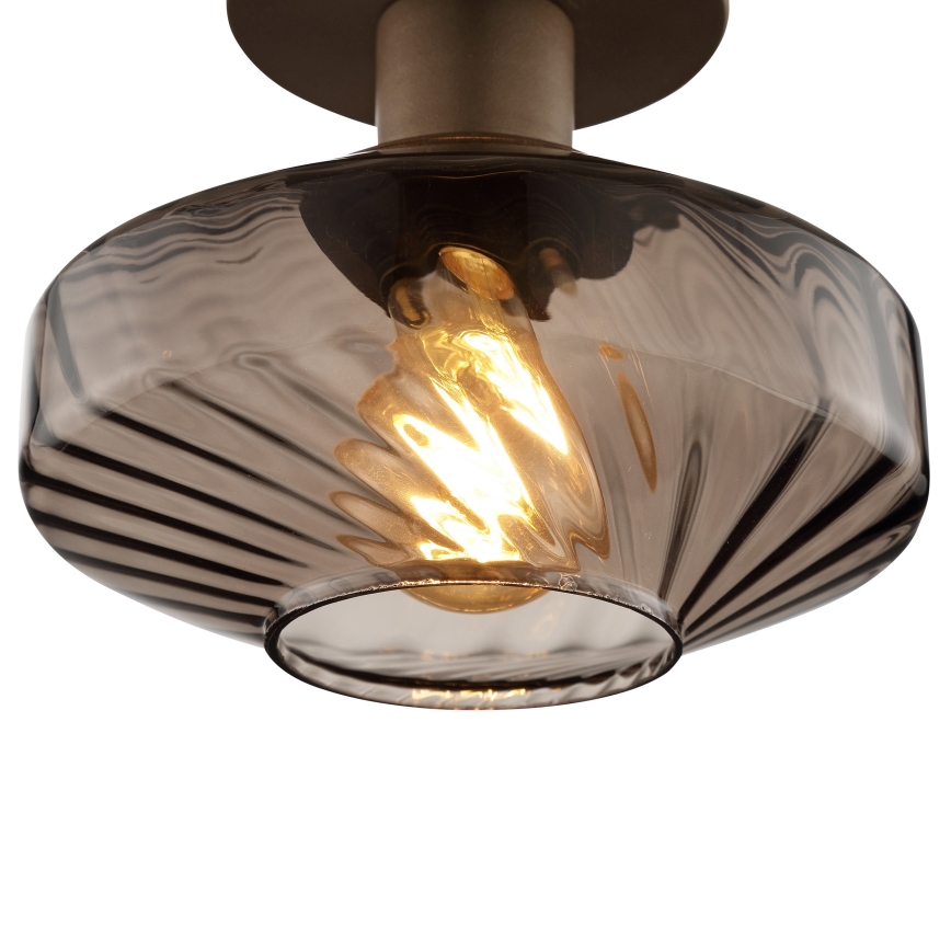 Brilliant - Lampa sufitowa LYN 1xE27/20W/230V śr. 28 cm brązowa/przydymiony brąz