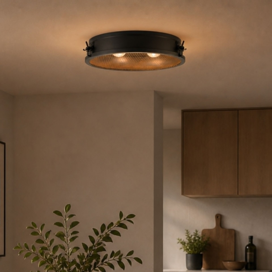 Brilliant - Lampa sufitowa ZOIS 2xE27/28W/230V śr. 42 cm czarna