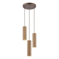 Brilliant - Lampa wisząca na lince LAKEWOOD 3xGU10/10W/230V, śr. 28 cm, brązowa