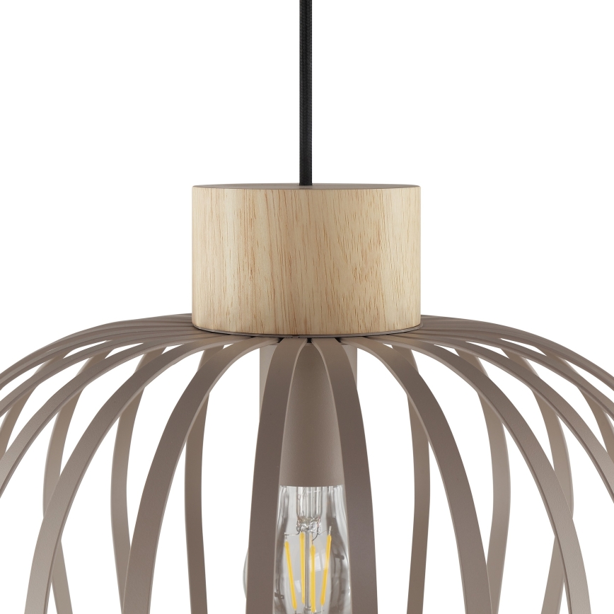 Brilliant - Lampa wisząca na lince NORDIC CAGE 1xE27/20W/230V, średnica 35 cm, beżowa