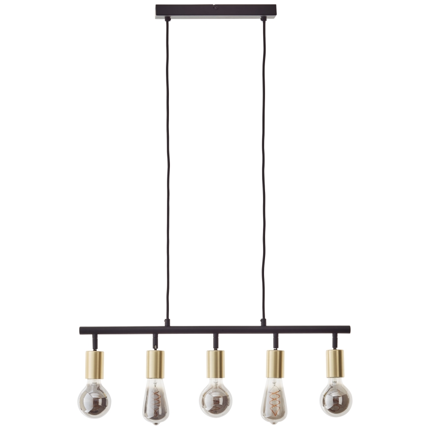 Brilliant - Lampa wisząca na lince TIFFANY 5xE27/28W/230V czarny/mosiądz