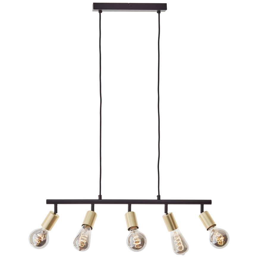 Brilliant - Lampa wisząca na lince TIFFANY 5xE27/28W/230V czarny/mosiądz