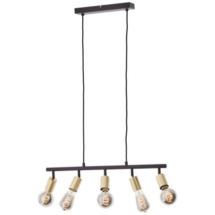 Brilliant - Lampa wisząca na lince TIFFANY 5xE27/28W/230V czarny/mosiądz
