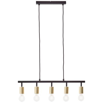 Brilliant - Lampa wisząca na lince TIFFANY 5xE27/28W/230V czarny/mosiądz