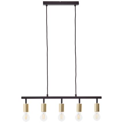 Brilliant - Lampa wisząca na lince TIFFANY 5xE27/28W/230V czarny/mosiądz