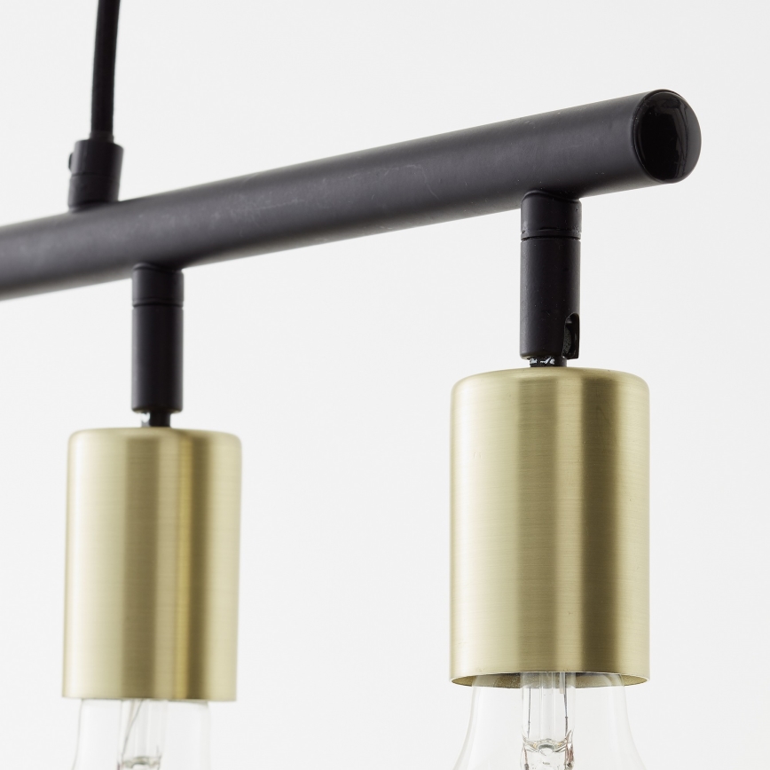 Brilliant - Lampa wisząca na lince TIFFANY 5xE27/28W/230V czarny/mosiądz