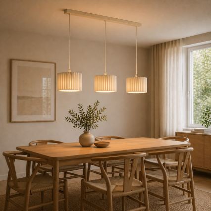 Brilliant - Lampa wisząca na lince VELIN 3xE27/20W/230V kremowa