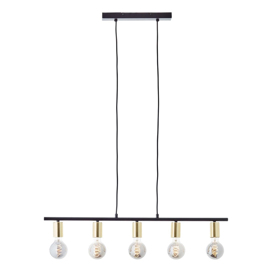 Brilliant - Lampa wisząca na linku KERRY 5xE27/40W/230V czarny/mosiądz