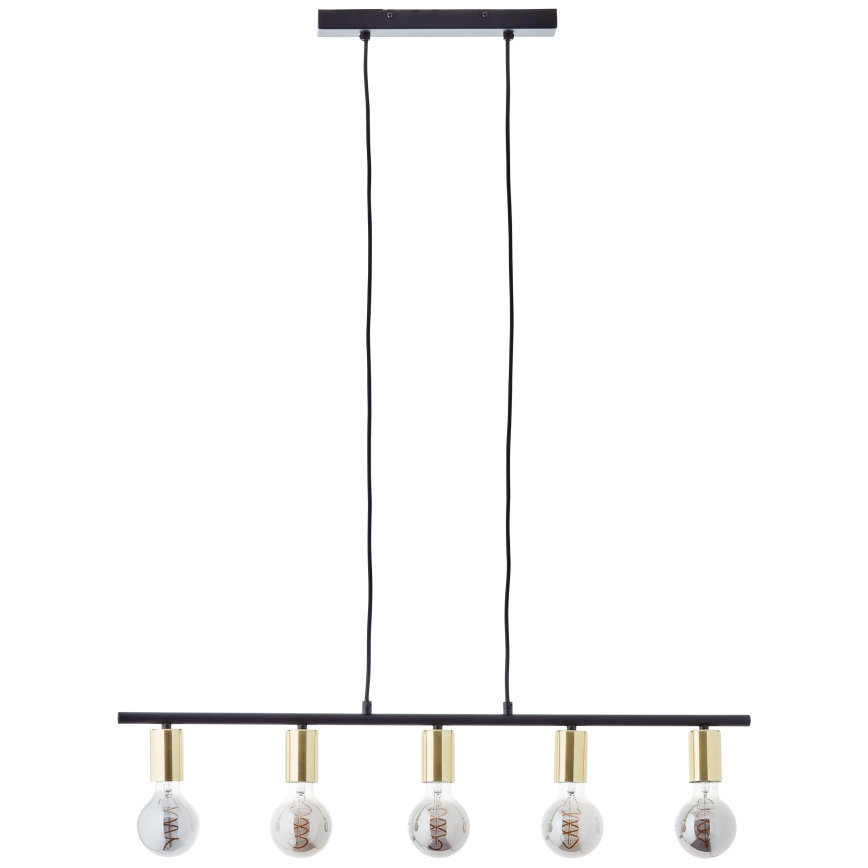 Brilliant - Lampa wisząca na linku KERRY 5xE27/40W/230V czarny/mosiądz