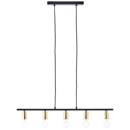 Brilliant - Lampa wisząca na linku KERRY 5xE27/40W/230V czarny/mosiądz