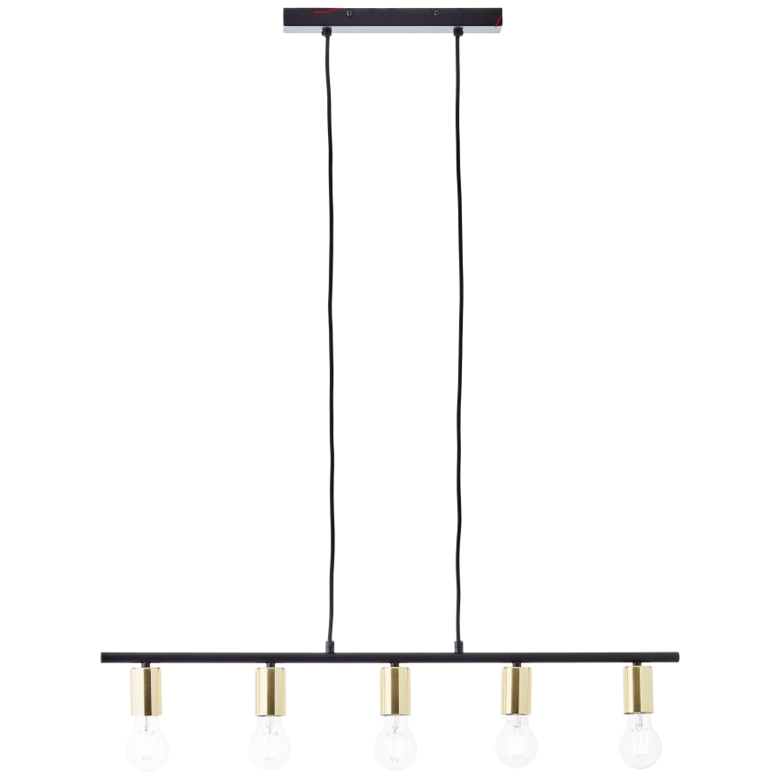 Brilliant - Lampa wisząca na linku KERRY 5xE27/40W/230V czarny/mosiądz