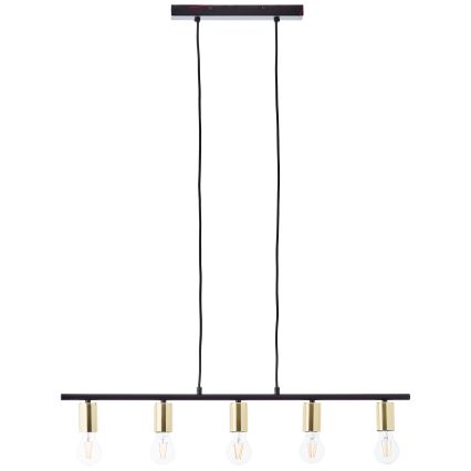 Brilliant - Lampa wisząca na linku KERRY 5xE27/40W/230V czarny/mosiądz