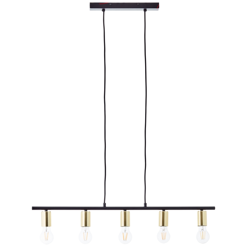 Brilliant - Lampa wisząca na linku KERRY 5xE27/40W/230V czarny/mosiądz