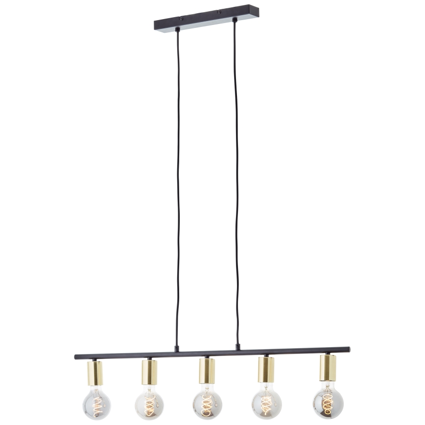Brilliant - Lampa wisząca na linku KERRY 5xE27/40W/230V czarny/mosiądz
