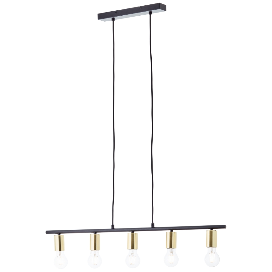 Brilliant - Lampa wisząca na linku KERRY 5xE27/40W/230V czarny/mosiądz