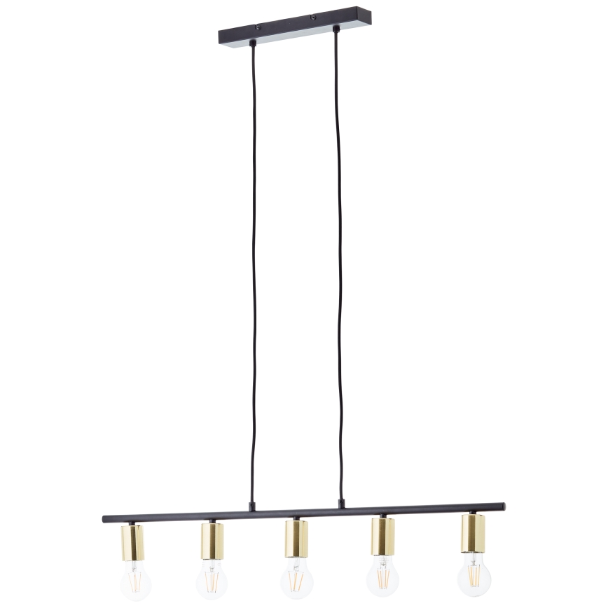 Brilliant - Lampa wisząca na linku KERRY 5xE27/40W/230V czarny/mosiądz