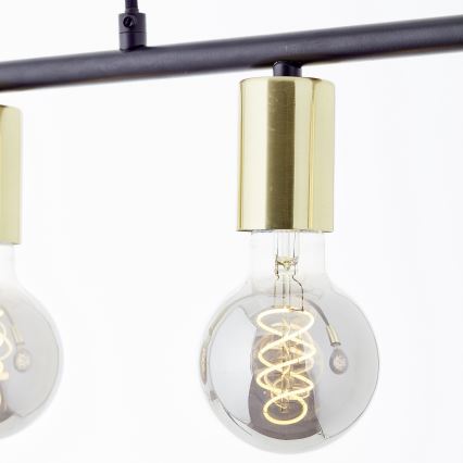 Brilliant - Lampa wisząca na linku KERRY 5xE27/40W/230V czarny/mosiądz