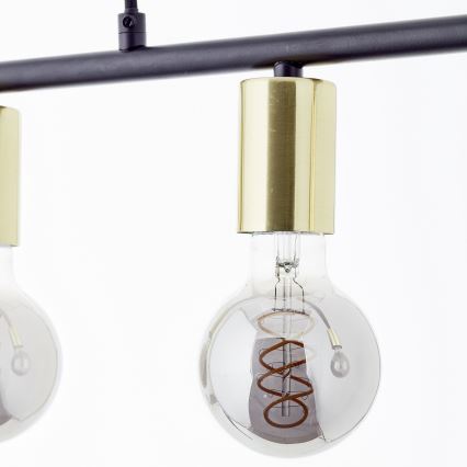 Brilliant - Lampa wisząca na linku KERRY 5xE27/40W/230V czarny/mosiądz