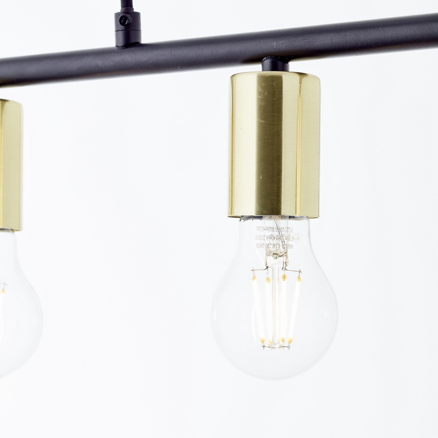 Brilliant - Lampa wisząca na linku KERRY 5xE27/40W/230V czarny/mosiądz